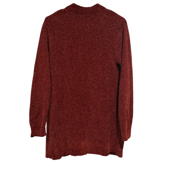 Matty M Womens M Long Sleeve Knit Cardigan Sweater Open Front Mid Length Red - Picture 2 of 4